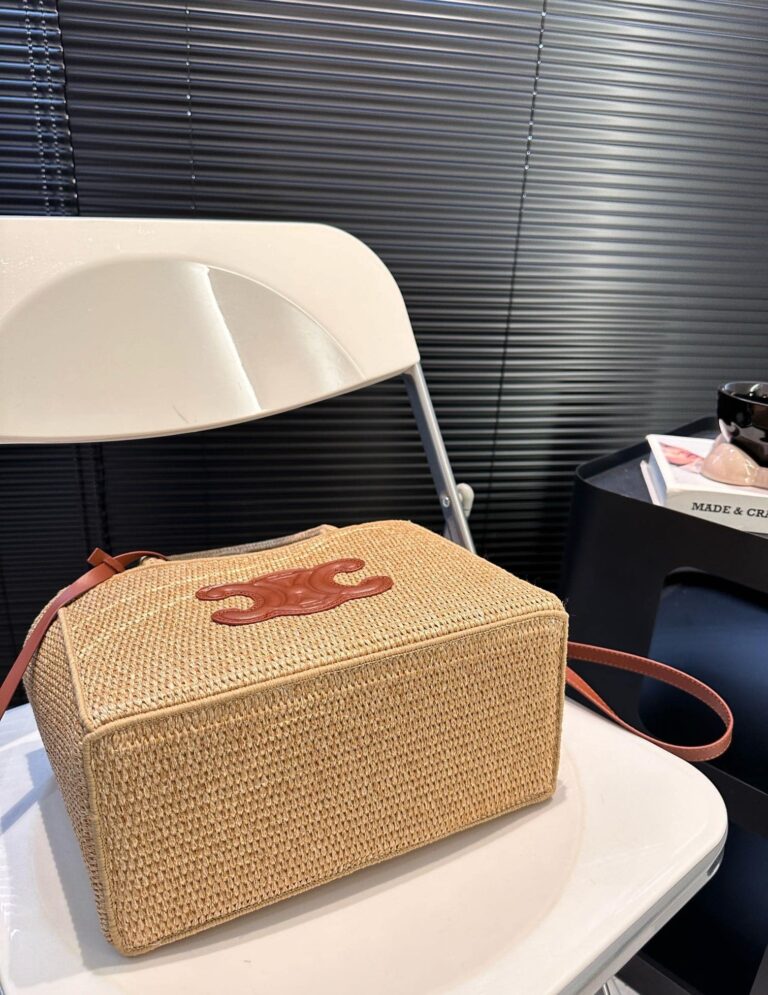 Celine Small Cabas Thais In Raffia And Calfskin Tan 27Cm 116302Ff7 04Lu - Image 6