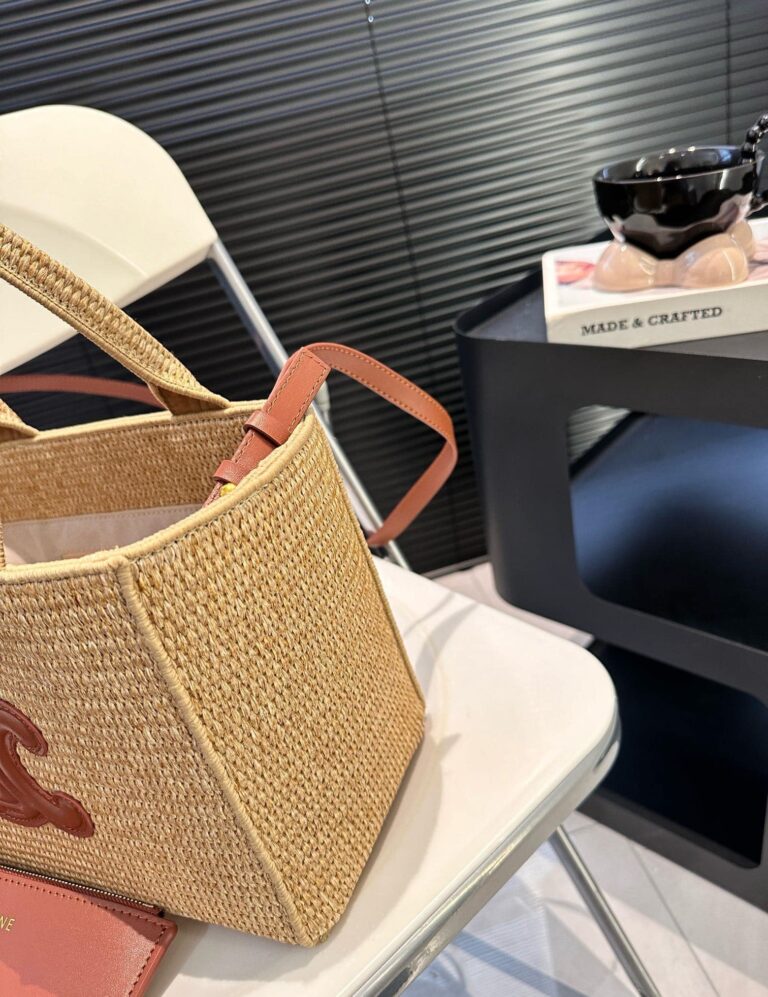 Celine Small Cabas Thais In Raffia And Calfskin Tan 27Cm 116302Ff7 04Lu - Image 7