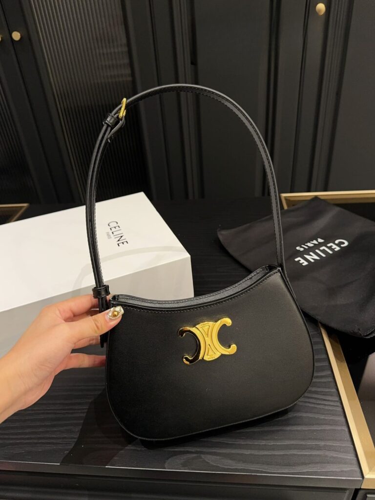 Celine Medium Tilly Bag In Shiny Calfskin Black 21Cm 115703Bf4 38No - Image 2