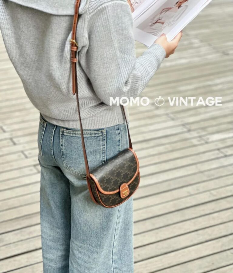 Celine Mini Besace In Triomphe Canvas And Calfskin Tan 17Cm 196702Bzj 04Lu - Image 10