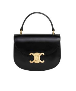 Celine Mini Besace Clea In Shiny Calfskin Black 15Cm 10L063Etz 38No