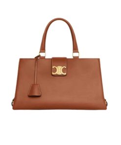 Celine Medium Appoline Bag In Supple Calfskin Brown 37Cm 114963Fk6 04Lu