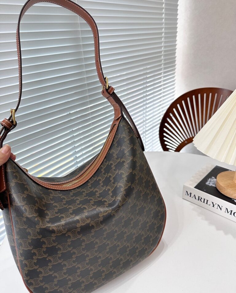 Celine Heloise Bag In Triomphe Canvas And Calfskin Tan 31Cm 114712Fqm 04Lu - Image 6