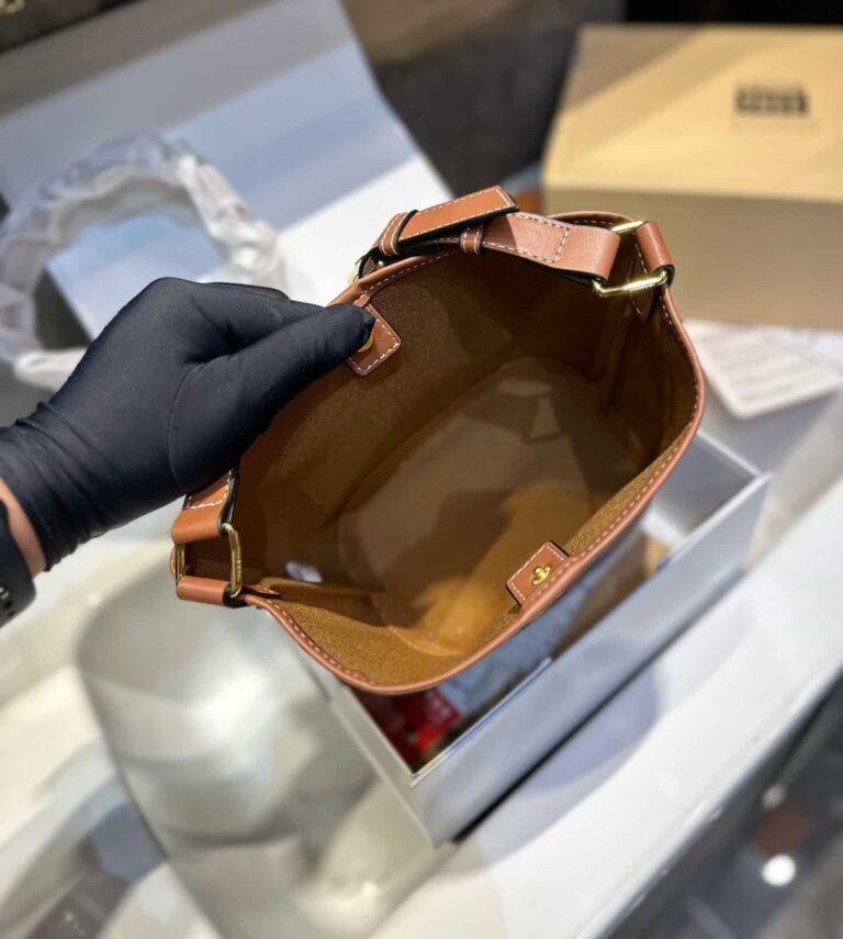 Celine Small Bucket Cuir Triomphe In Triomphe Canvas And Calfskin Grege 22Cm 191442Flc 02Gr - Image 10