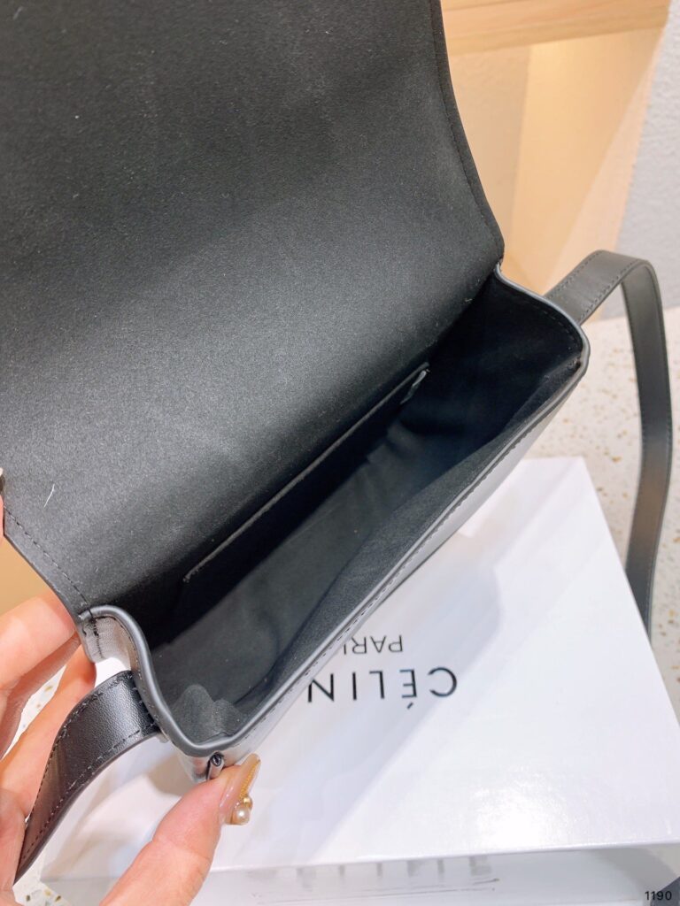 Celine Folco Cuir Triomphe In Smooth Calfskin Black 18Cm 198263Du3 38No - Image 10