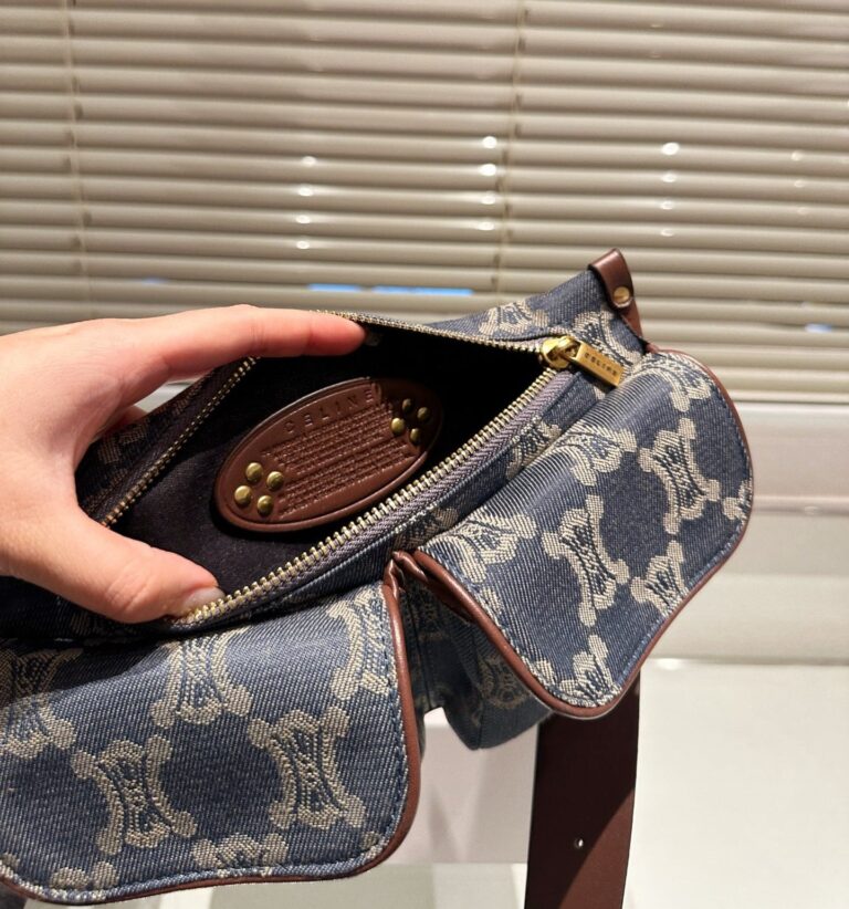 Celine Macadam Belt Bag Brown And Blue Denim 24Cm - Image 2