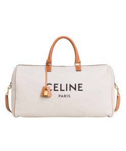 Celine Large Voyage Bag In White Canvas 50Cm