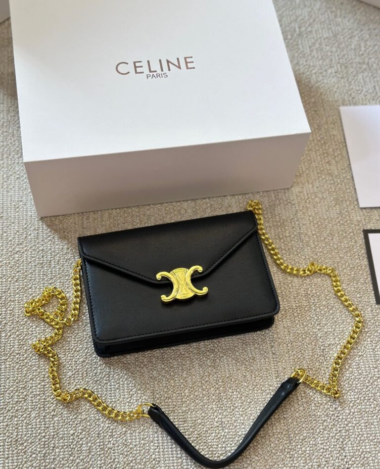 Celine Wallet On Chain Margo In Shiny Calfskin Black 20Cm 10L033Dpv 38No - Image 4