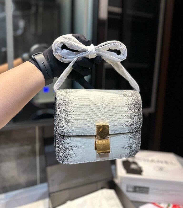 Celine Small Classic Bag In Lizard White 18Cm - Image 2
