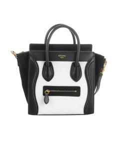 Celine Nano Luggage Handbag Black White 20Cm