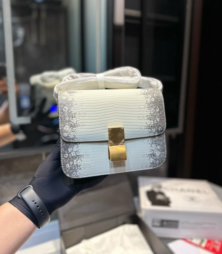 Celine Small Classic Bag In Lizard White 18Cm - Image 3