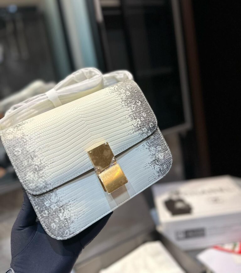 Celine Small Classic Bag In Lizard White 18Cm - Image 4