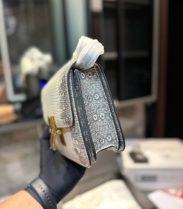 Celine Small Classic Bag In Lizard White 18Cm - Image 5