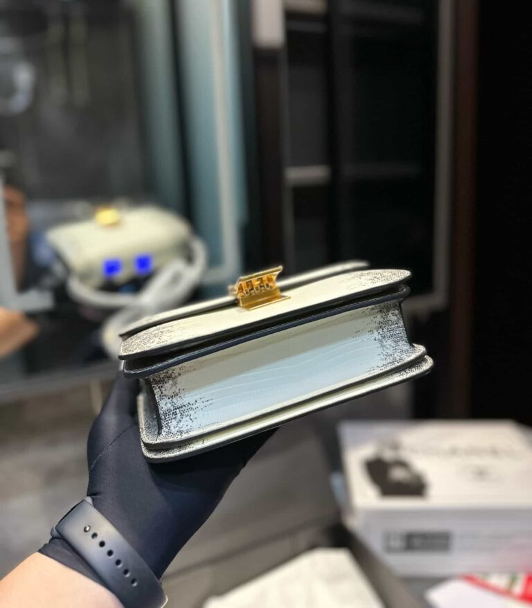 Celine Small Classic Bag In Lizard White 18Cm - Image 6