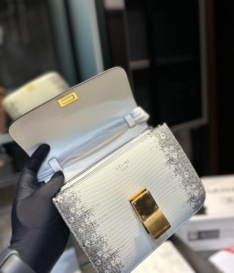 Celine Small Classic Bag In Lizard White 18Cm - Image 7