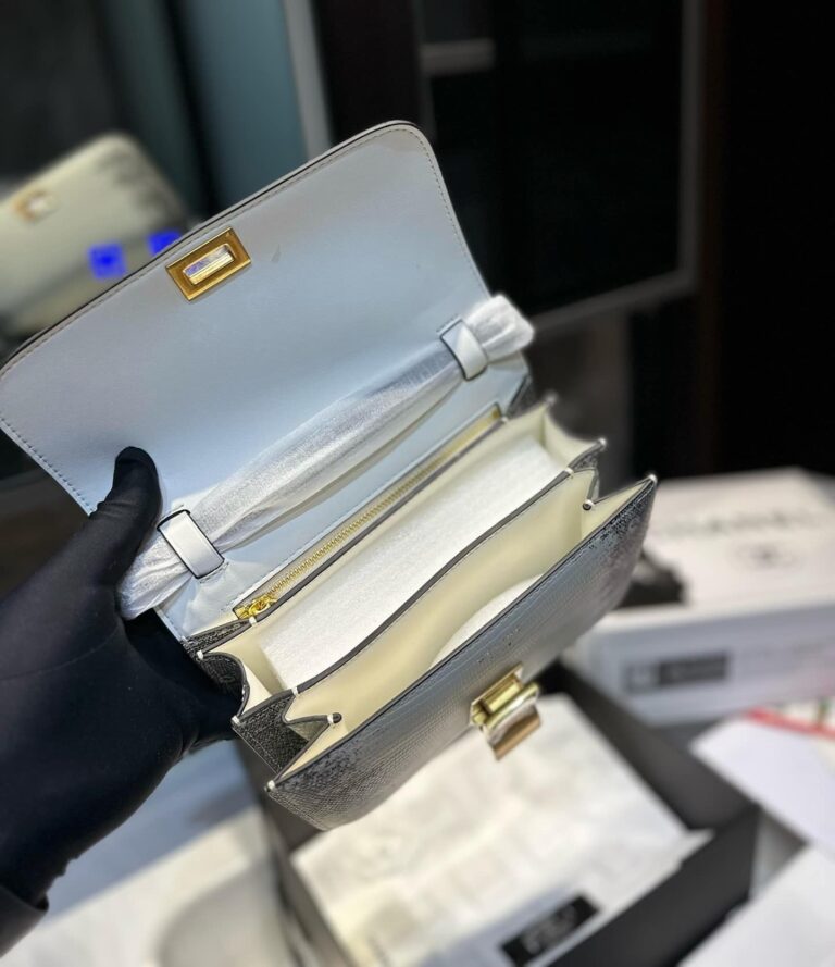 Celine Small Classic Bag In Lizard White 18Cm - Image 10