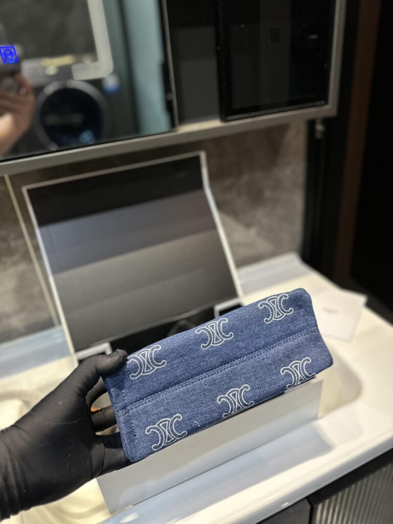 Celine Triomphe Small Cabas Thais In Denim Navy 25Cm 199162Fed 07At - Image 4