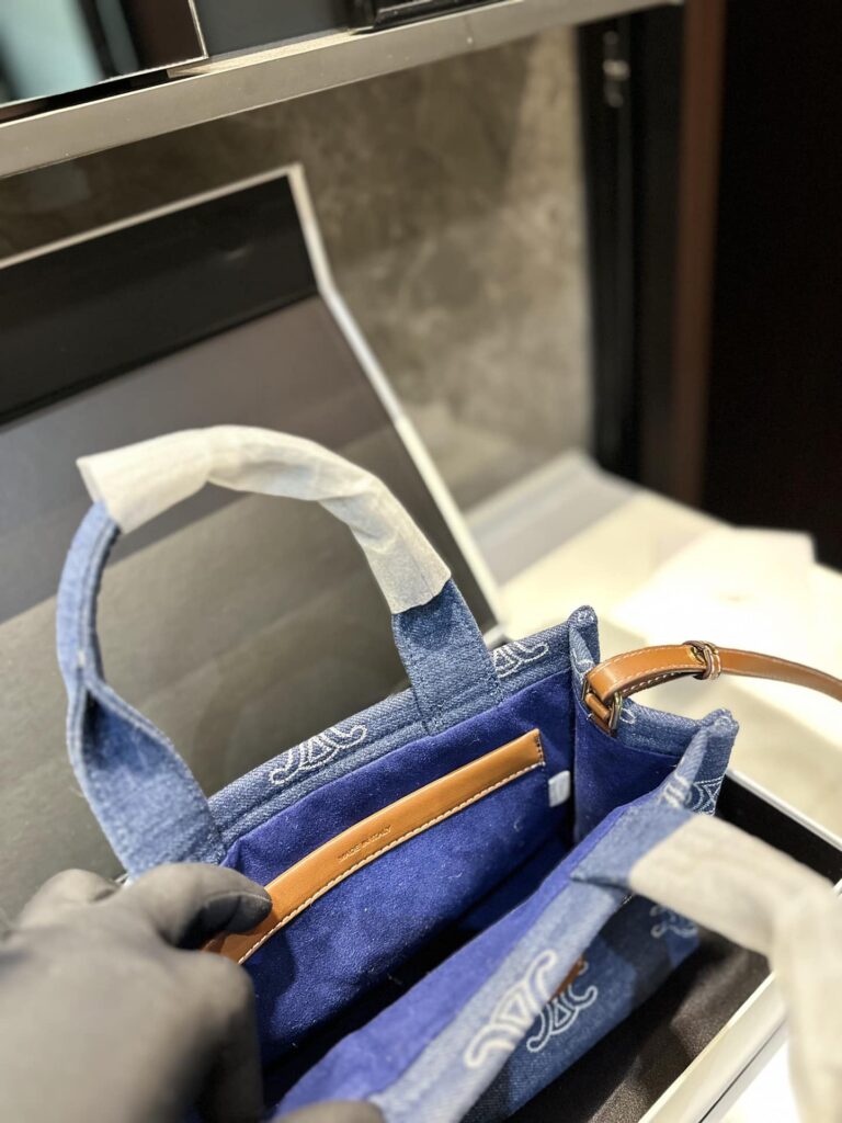 Celine Triomphe Small Cabas Thais In Denim Navy 25Cm 199162Fed 07At - Image 2