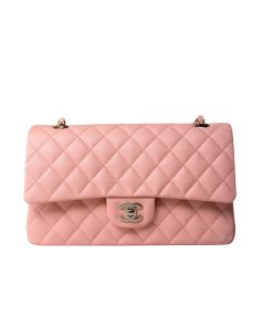 Chanel Classic Double Flap Bag Caviar Silver Hardware Light Pink 25Cm