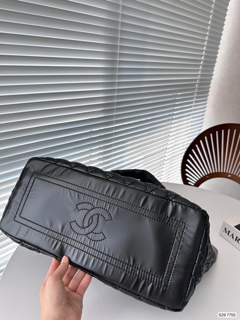 Chanel Nylon Coco Cocoon Tote Bag Black 35Cm - Image 5