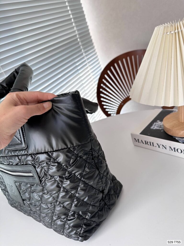 Chanel Nylon Coco Cocoon Tote Bag Black 35Cm - Image 6