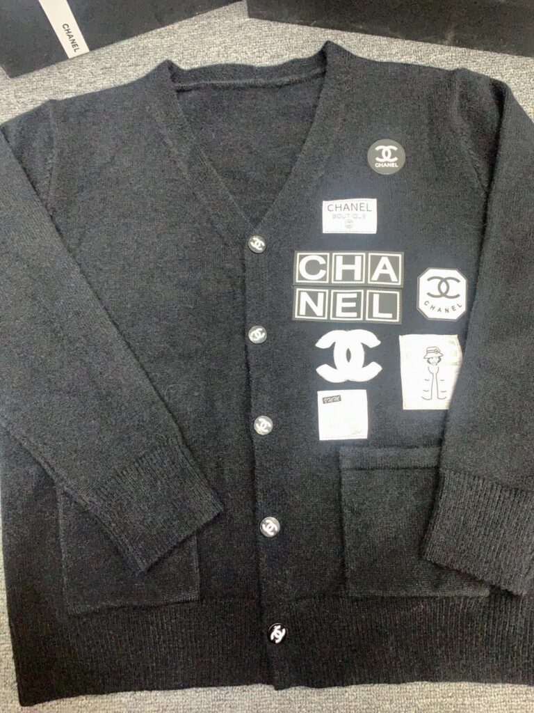 Chanel Knit Cardigan Cc Buttons And Multi Sticker In Black - Image 3