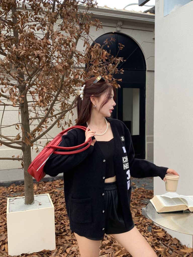 Chanel Knit Cardigan Cc Buttons And Multi Sticker In Black - Image 5