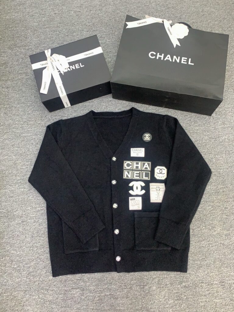 Chanel Knit Cardigan Cc Buttons And Multi Sticker In Black - Image 2
