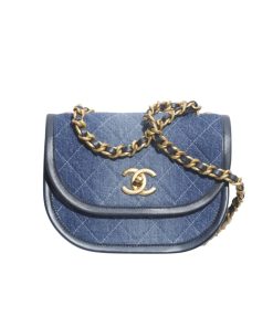Chanel Small Crossbody Bag Denim Blue 18Cm As4850 B16714 Nx158
