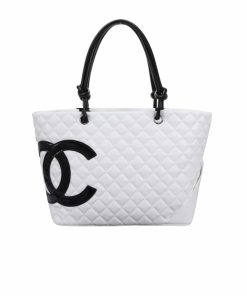 Chanel Calfskin Quilted Large Cambon Tote Black White 41Cm