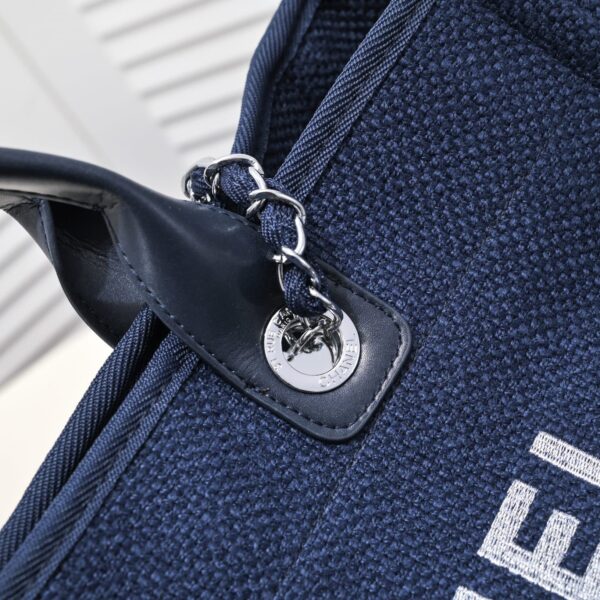 Chanel Deauville Shopping Tote Bag Dark Blue 39Cm - Image 8