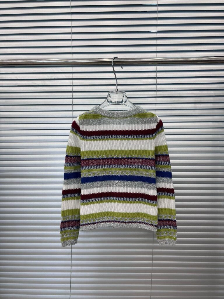 Chanel Striped Metallic Knit Cardigan Multi Color - Image 6