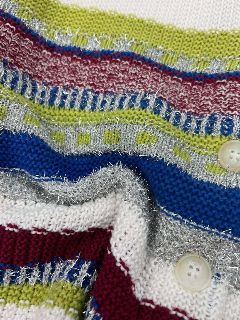 Chanel Striped Metallic Knit Cardigan Multi Color - Image 3