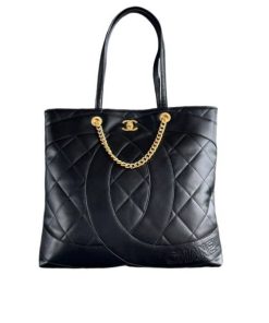 Chanel Cc Caviar Shopping Bag Black 37Cm