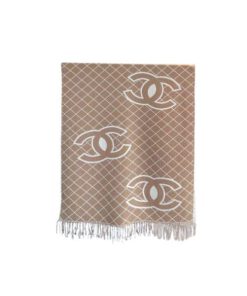 Chanel Cashmere Shearling Scarf Beige