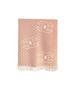 Chanel Cashmere Shearling Scarf Pink