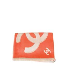 Chanel Cc Logo Scarf Orange