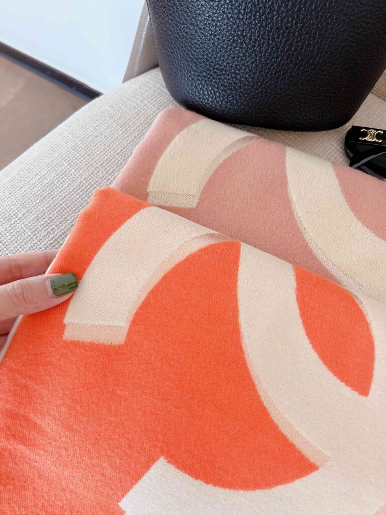Chanel Cc Logo Scarf Orange - Image 5