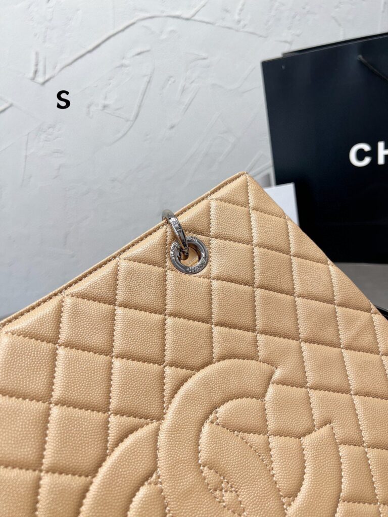 Chanel Grand Shopping Tote Bag Beige Caviar 34Cm - Image 7