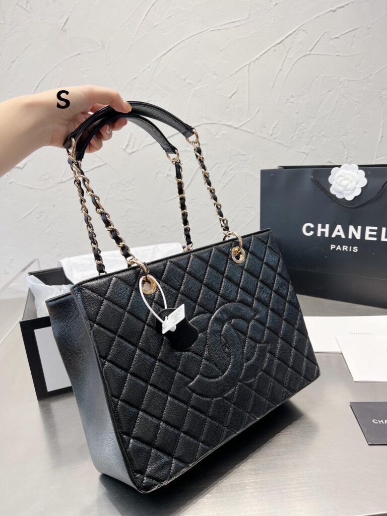 Chanel Grand Shopping Tote Bag Black Caviar 34Cm - Image 6