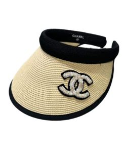 Chanel Straw Cc Visor Hat Beige