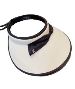 Chanel Bow Tie Visor Hat White