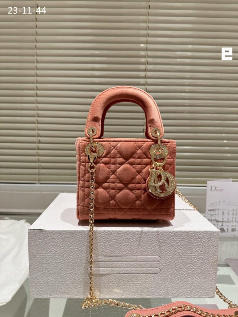 Dior Lady Blush Cannage Suede Leather Beige 17Cm - Image 2