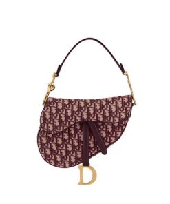 Dior Saddle Bag Dior Oblique Embroidery Red 24Cm