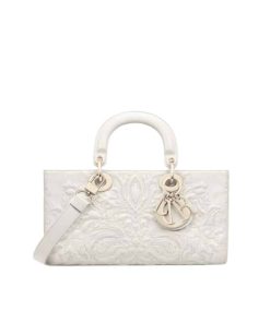 Dior Medium Lady D Joy Bag White 26Cm