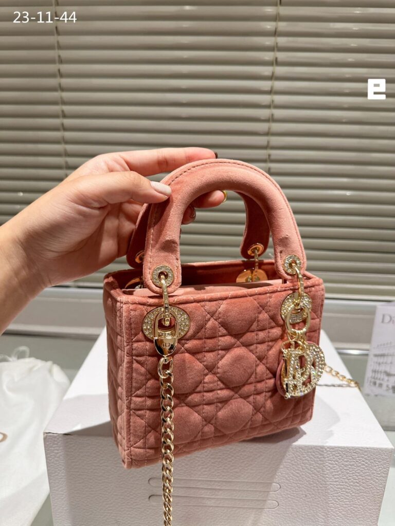 Dior Lady Blush Cannage Suede Leather Beige 17Cm - Image 3