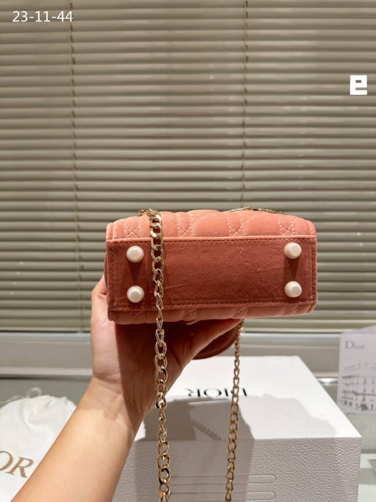 Dior Lady Blush Cannage Suede Leather Beige 17Cm - Image 4