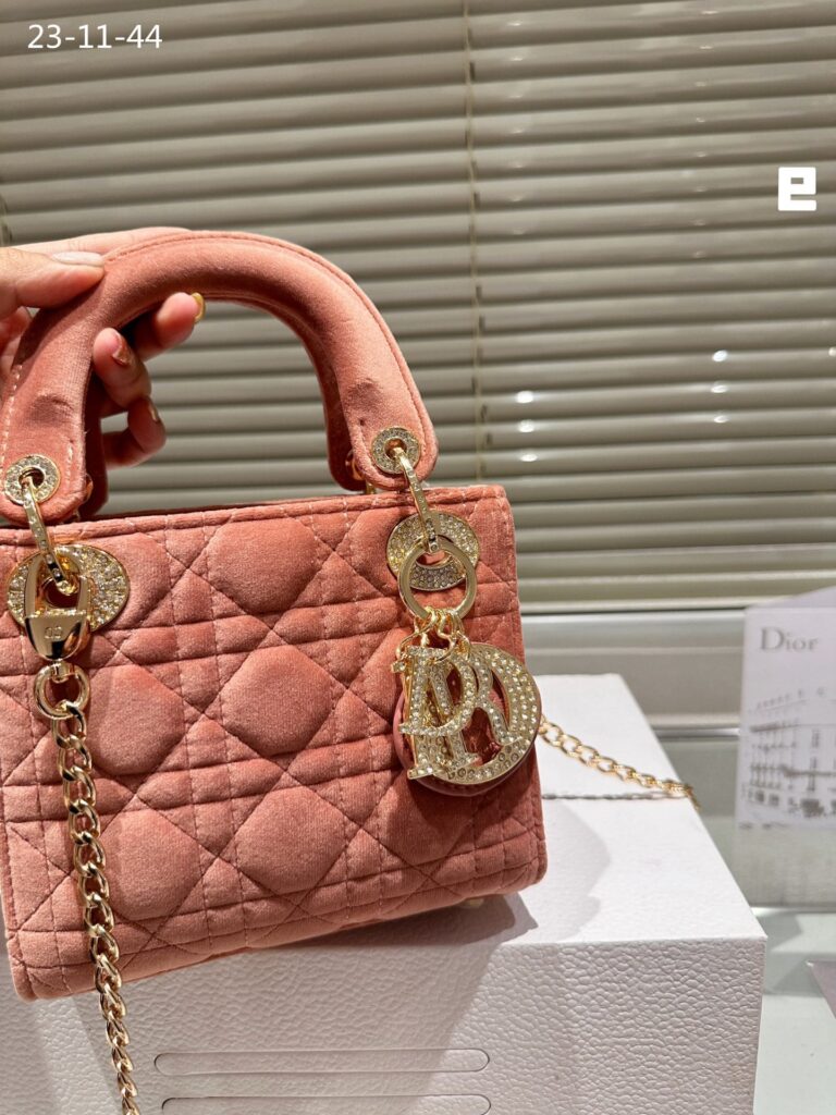 Dior Lady Blush Cannage Suede Leather Beige 17Cm - Image 5