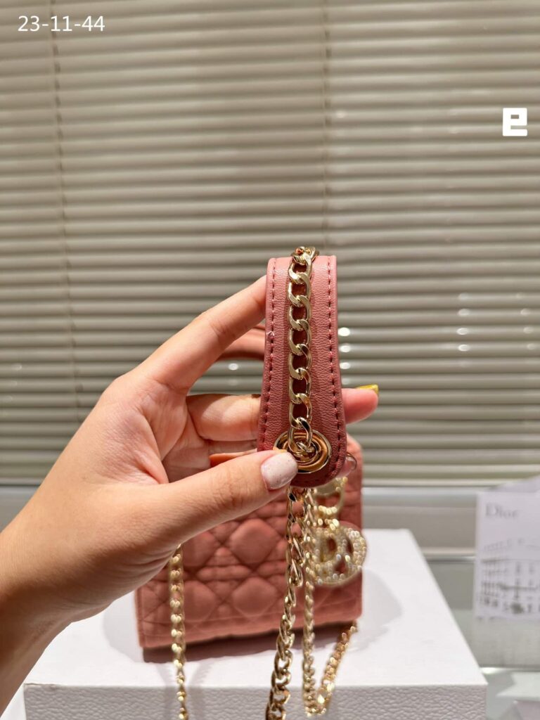 Dior Lady Blush Cannage Suede Leather Beige 17Cm - Image 6