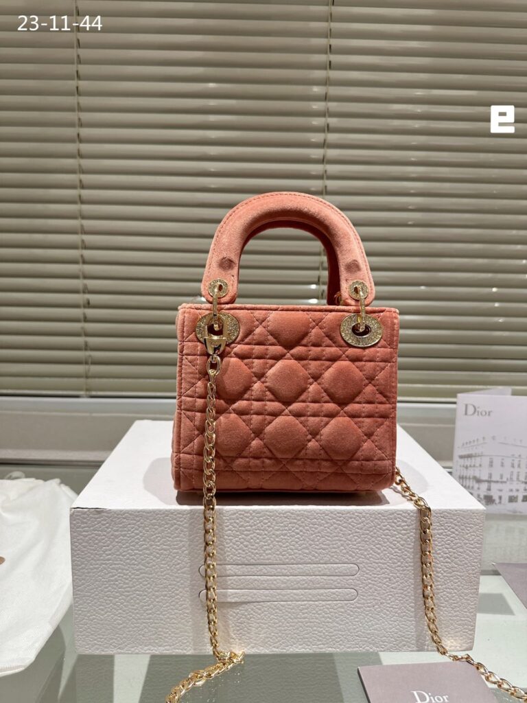 Dior Lady Blush Cannage Suede Leather Beige 17Cm - Image 7